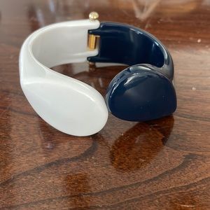 Angela Caputi White and Navy Bracelet